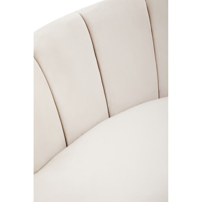 Victoria Three Seater Sofa in Beige Velvet