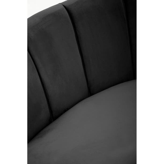 Victoria Three Seater Sofa in Black Velvet