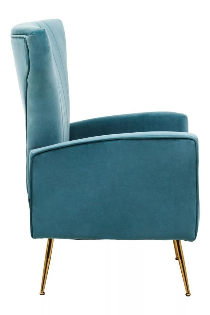 Zerlina Accent Chair – Turquoise Velvet