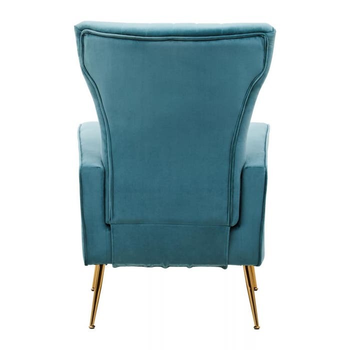 Zerlina Accent Chair – Turquoise Velvet