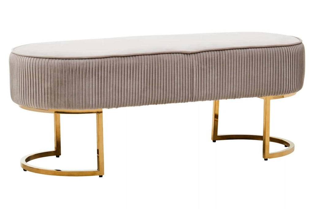 Zerlina Ottoman Bench – Mink Velvet