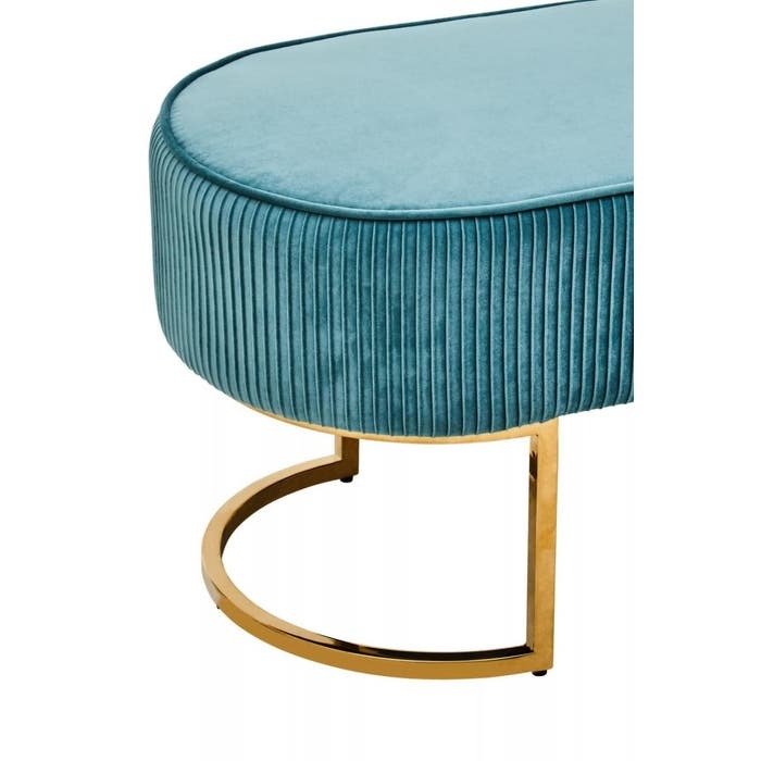 Zerlina Ottoman Bench – Turquoise Velvet