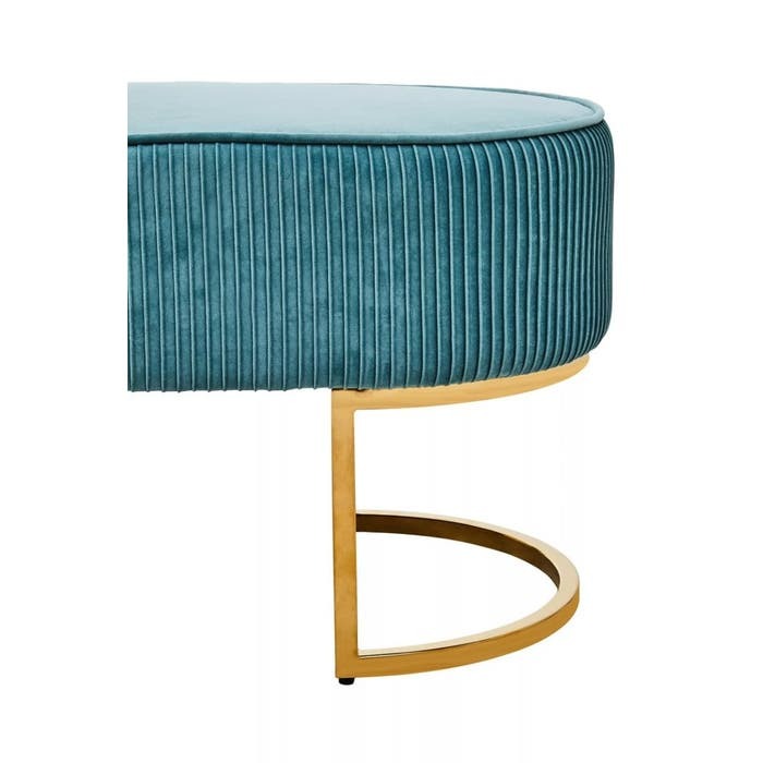 Zerlina Ottoman Bench – Turquoise Velvet