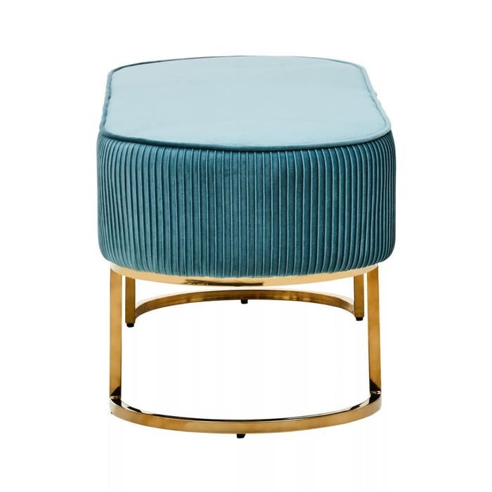 Zerlina Ottoman Bench – Turquoise Velvet